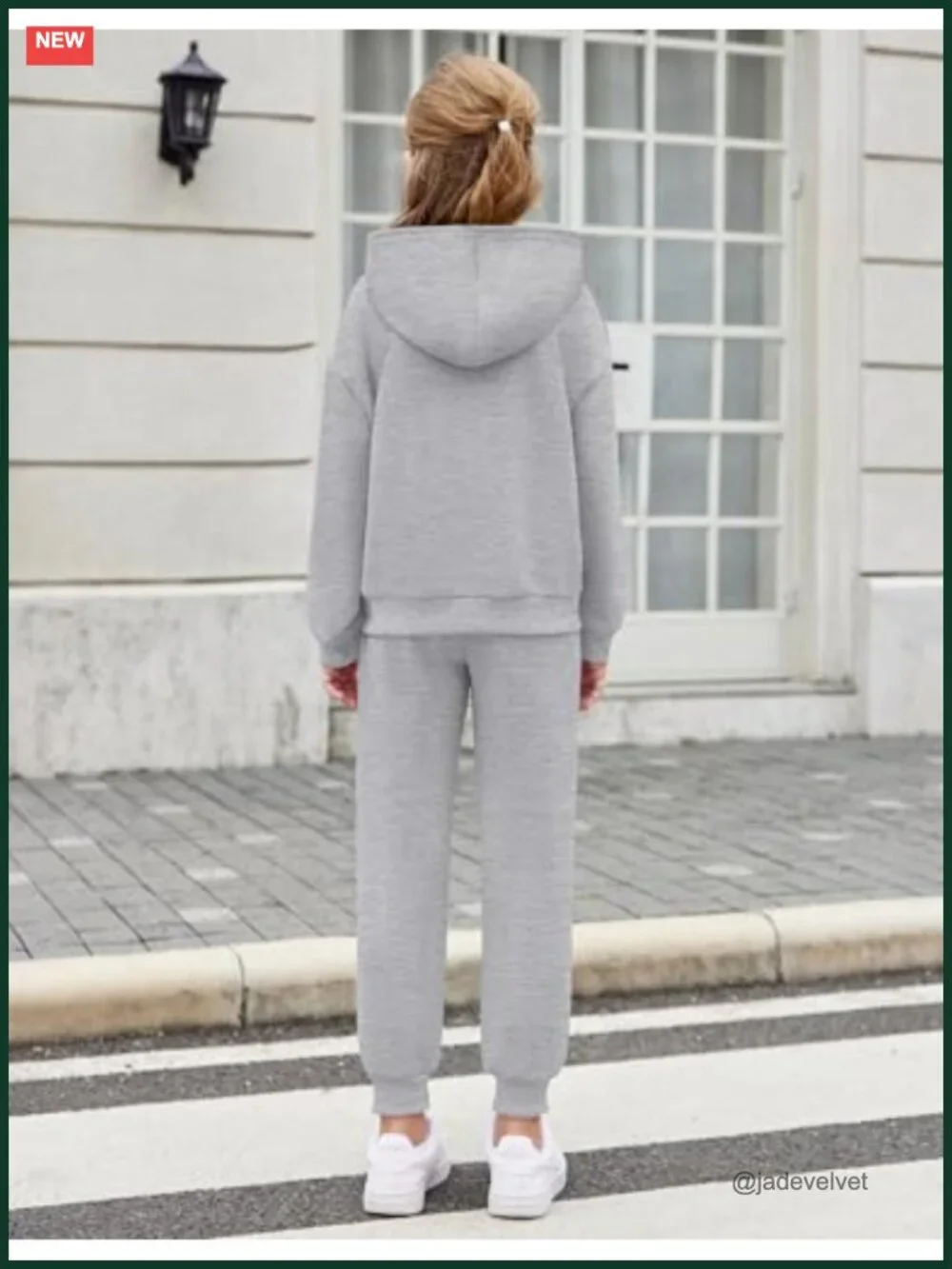 Girls 2 Piece Outfits Button Down Hooded Sweatshirt and Sweatpants with Pockets